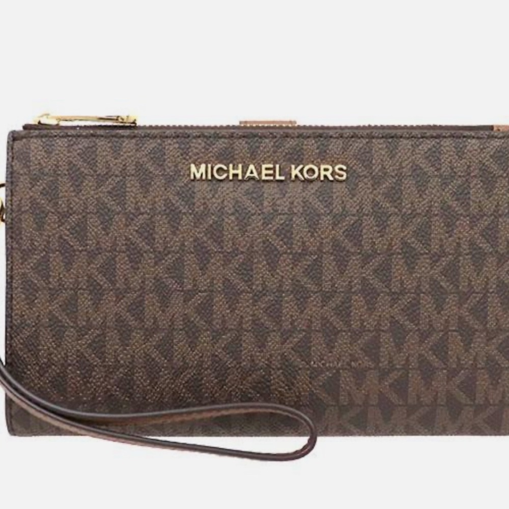 Michael Kors Brown Signature Wristlet Wallet